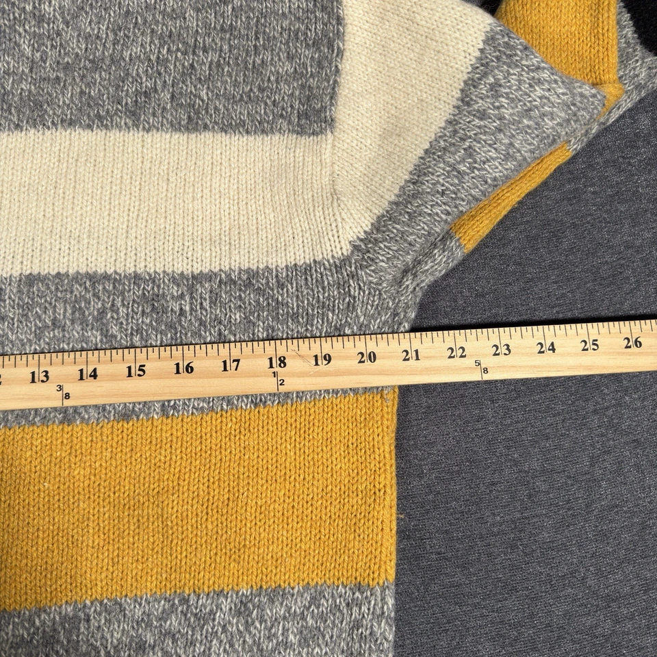 Boathouse Row Vintage Wool Fisherman's Sweater Striped Knit Gray Mens M USA Made - Image 4 of 4