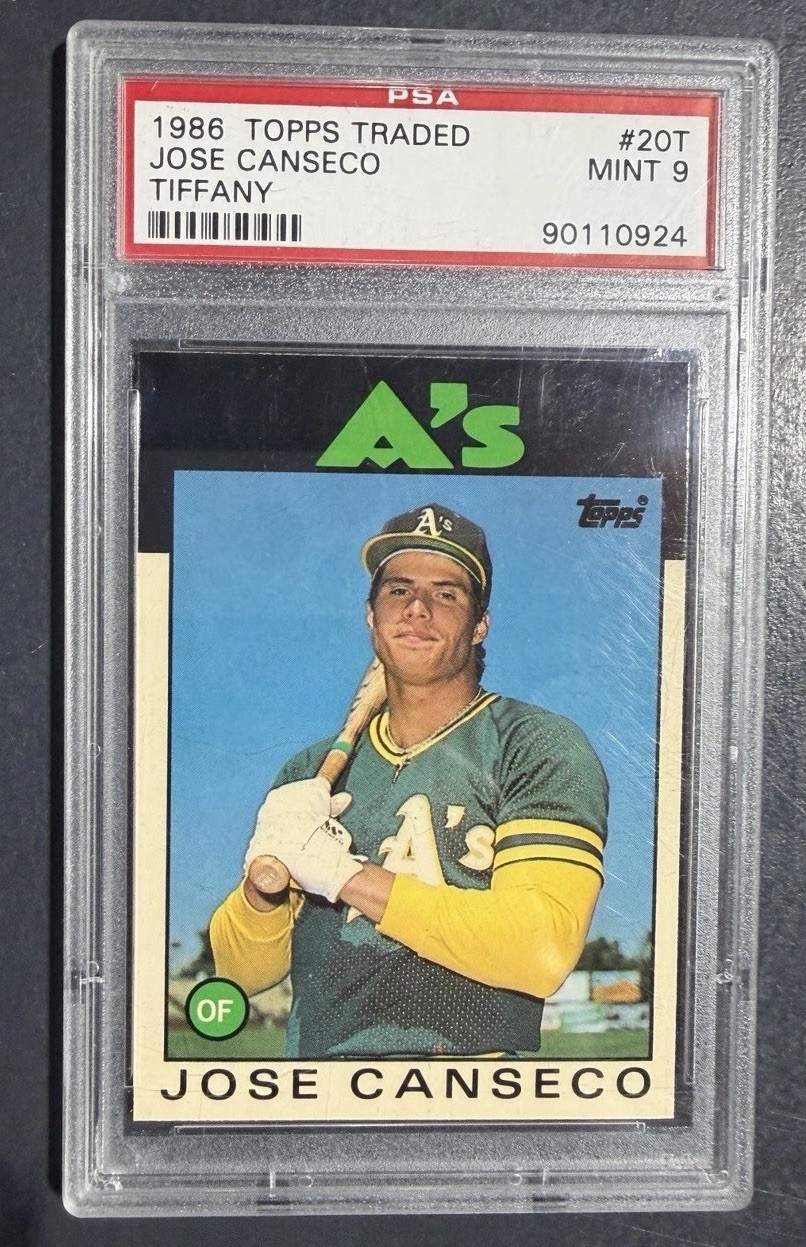1986 Topps Traded Tiffany #20T Jose Canseco RC Rookie PSA MINT 9