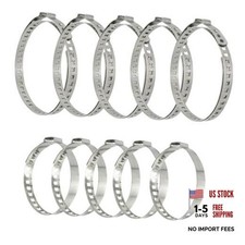 10PCS CV Boot Clamp Kit, Stainless Steel Adjustable Drive Shaft Axle Silver