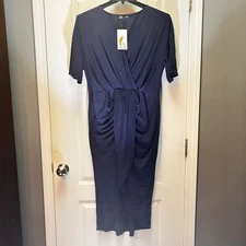 Pretty Garden Navy Dress With Layered Tulip Skirt XL New Fitted Women’s