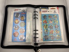 A5 Sticker Organizer Binder Book Reusable Storage Album 220 Pockets Zipper Black