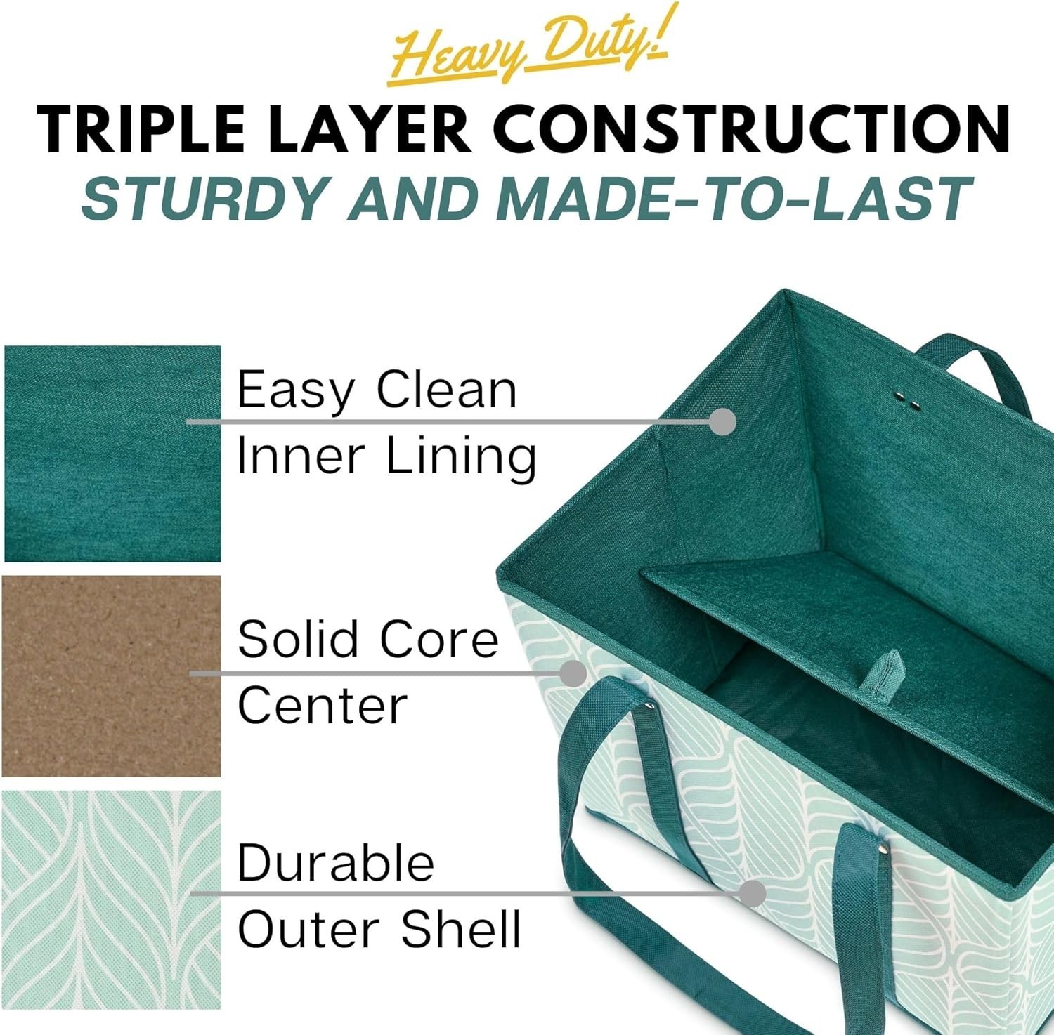 Reusable Grocery Bags 3 Pack – Heavy Duty Reusable Shopping Bags for Grocerie...