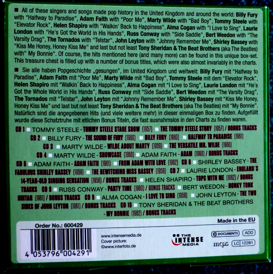 TOP GESCHENK! 10 CDS, BOX, BRITISH POP IDOLS, - Bild 2 von 4