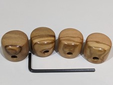 4 guitar knobs, Olive wood, Polished in Oil,Set screw, 1/4" SHAFT,hex key incl