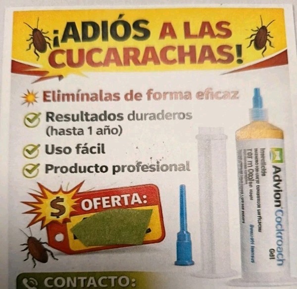 1 Tubo Advion  Cockriach 30 gram Gel cebo Cucarachas Insecticida