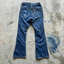 Vintage 70s Levi's Flared BIG E Orange Tab Denim Jeans 28X28