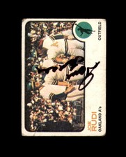 Joe Rudi Signed Original 1973 Topps Oakland Athletics Autograph
