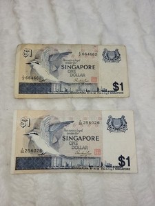 1970s Vintage Singapore Bird Dollars,lot Of 2