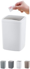 WK Barcelona Square Small Swing Waste/Bathroom/Cosmetics/Table Top Bin (White