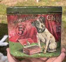 Antique His Masters Choice Cigar Advertising Tin W/ Dog