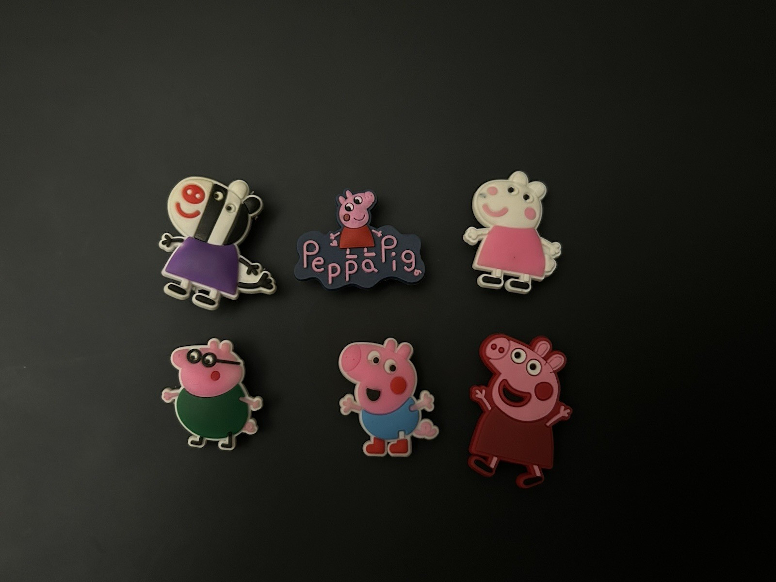 6 Pcs. PEPPA PIG  Shoe charms for crocs shoes