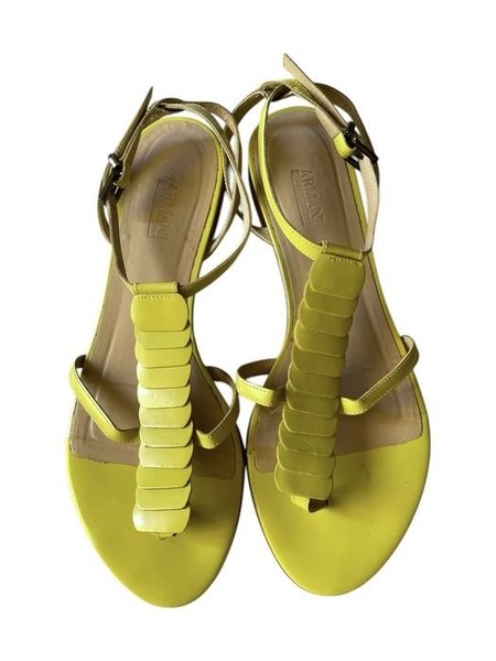 Women Sandals Yellow Leather 37