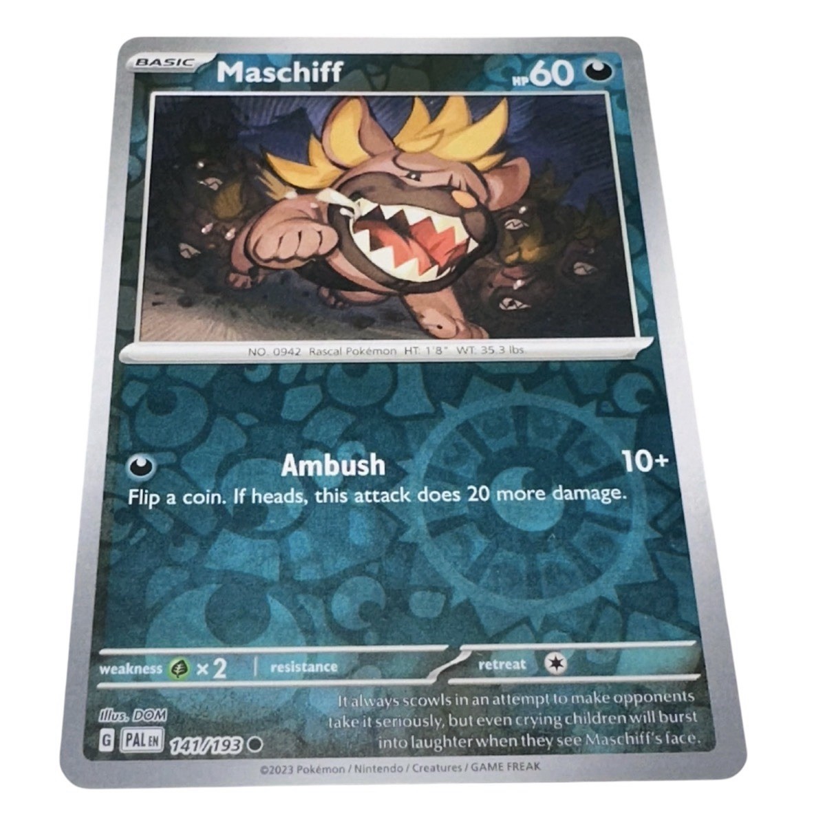 Pokemon - Maschiff 141/193 - Reverse Holo - Paldea Evolved NM - Buy 3 Get 2 Free