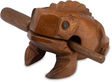 Frosch Klangfrosch Gr.4 &ndash; 11cm Klangtier aus Holz | Handgefertigtes Musik-/Per