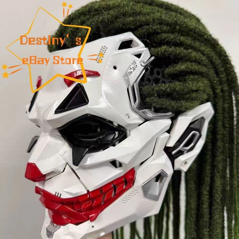 Cyber Joker Full Face Cosplay Mask Resin Customized Mechanical Technology Mask - Image 4 of 4