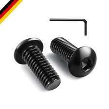 Schwarze Edelstahl M5 Schrauben 20 Stück Linsenkopf, Innensechskant, 20mm