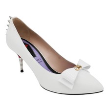 GUCCI | Sadie White Bow Leather Pumps Size 36