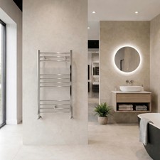 Heated Bathroom Towel Rail Radiator Straight Ladder Warmer - All sizes