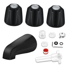 Tub Shower Trim Kit, Shower Knob and Bath Tub Spout, Compatible Matte Black