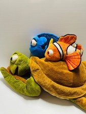 3 Disney Store Finding Nemo Large CRUSH 17" DORY 9" NEMO 7" Plush Figures Soft
