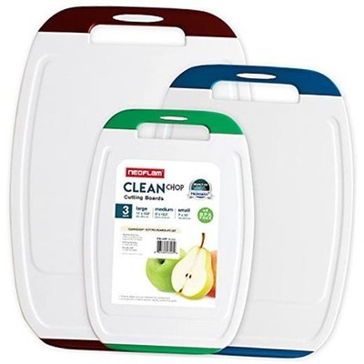 Microban Antimicrobial Protection Cutting Board 3 Piece Set, Stain Multicolor