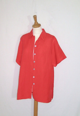 Damen-Bluse blue seven Gr. L, Kurzarm rot , lang