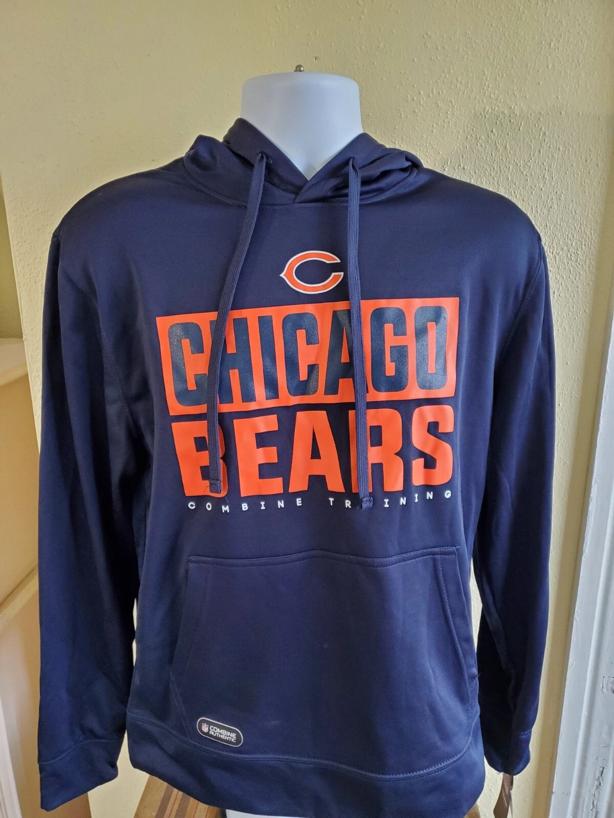 VETEMENTS Felpa con cappuccio Chicago Bears New Era NFL Team Apparel media nuova con etichette