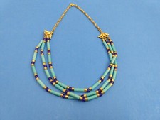 Egyptian Triple Strand Lotus Collar Necklace