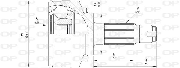 Tête de cardan Honda Jazz II 1.2 i-DSI pour réparation transmission