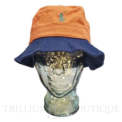 Polo Ralph Lauren Hat Bucket Hat Small Medium Orange Green Loft Streetwear Pony