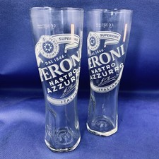 PERONI Pint LONG Glasses x 2 Official Pub Bar Issue  Multi Buy Available