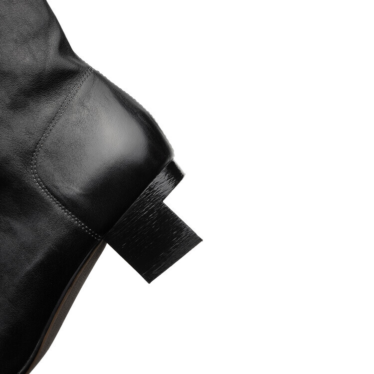 New Womens Ladies High Top Side Zipper Genuine Leather Ankle Boots