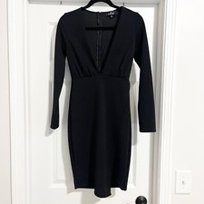 Lulus Impressive Demeanor Black Long Sleeve Dress Sz S 