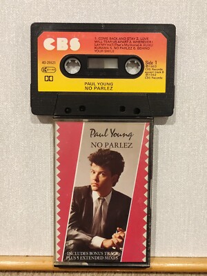 PAUL YOUNG NO PARLEZ 12 Track Audio Cassette CBS Paper Label 1982 *EXCELLENT*