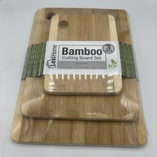 LexiHome Bamboo Cutting Boards 3-Piece Set Kitchen Chopping Boards NEW