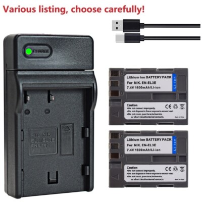 EN-EL3e Battery or charger for Nikon D50 D70 D70s D80 D90 D100 D200 D300  D300S