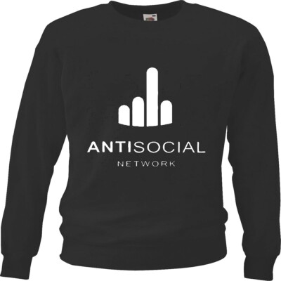 Sweatshirt Sweater Anti Social Network Twitter Myspace Fuck Motiv Nr. 2190