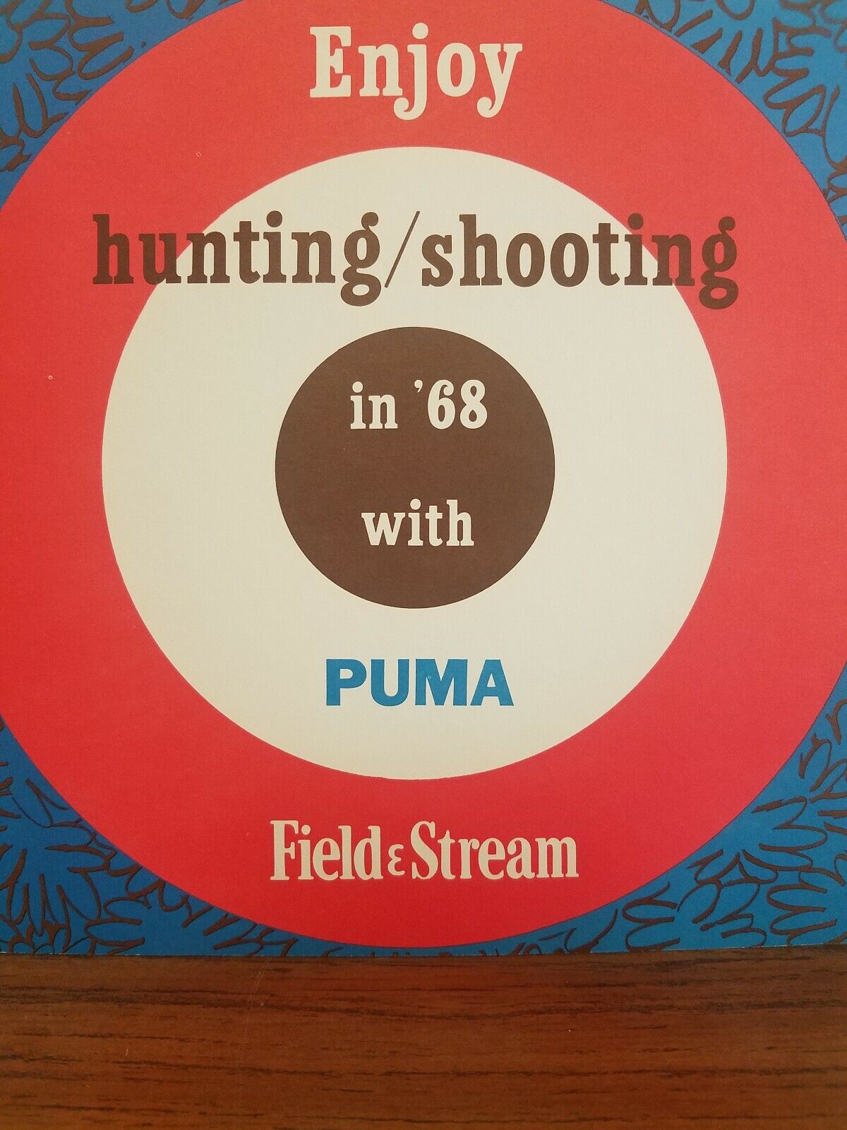 Rare 1968 Puma Sneakers original  paper shooting target Enjoy hunting shooting