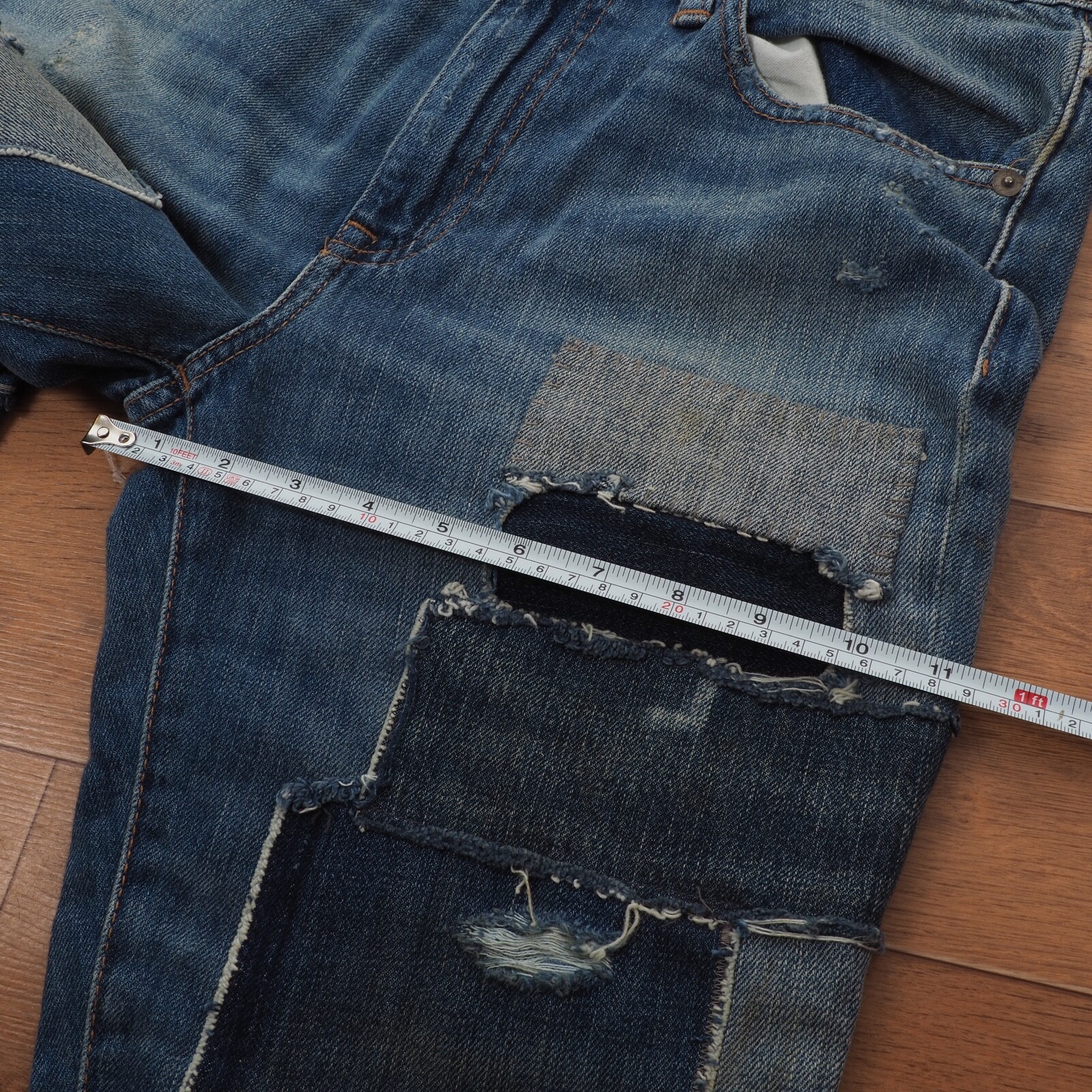Polo Ralph Lauren Women Chrystie Patchwork Kick Flare Crop Jeans size 28 image 9