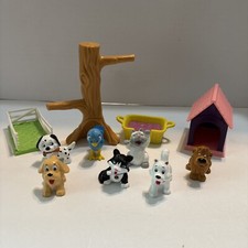 Vintage My Precious Pets Figure and Accessory Lot Dogs Cats Bird Jasman