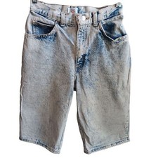 25" 5/6 Vintage 1990s Jorts Shorts Jeans ACID WASH PREPPY DENIM HIGH WAIST