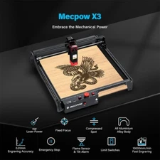 Mecpow X3 Laser Engraving Cutter 5W & 0.01mm Engraving Accuracy Assist Engraver