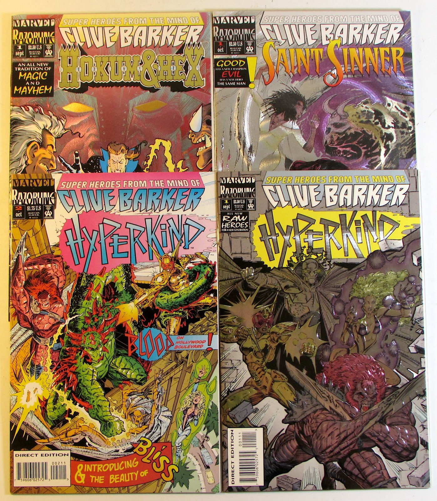 Clive Baker's Razorline Lot 4 Hyperkind 1,2,Saint Sinner,Hokum&Hex