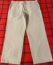 Izod Saltwater Classic Men's 36x28.2 Quality Chino Pants Flat Front Mid Rise 99