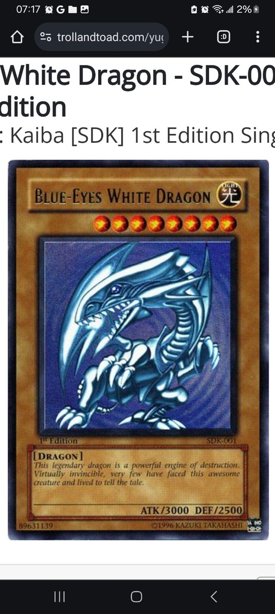 遊戯王 青眼の白龍 SDK-001 1st Edition yugioh blue eyes white dragon sdk-001 1st edition | eBay