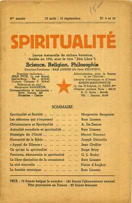 Spiritualité 15 août - septembre No 9 et 10 Science, Religion