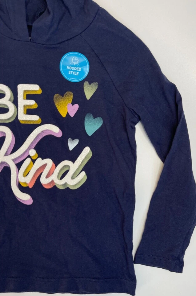 Suéter informal de manga larga con capucha para niñas pequeñas Carter's talla: 4T/4A púrpura Foto 3 de 4