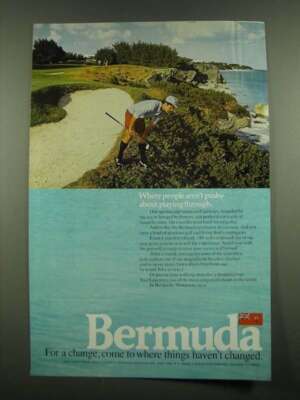 1971 Bermuda Tourism Ad - People Aren't Pushy About Playing Through