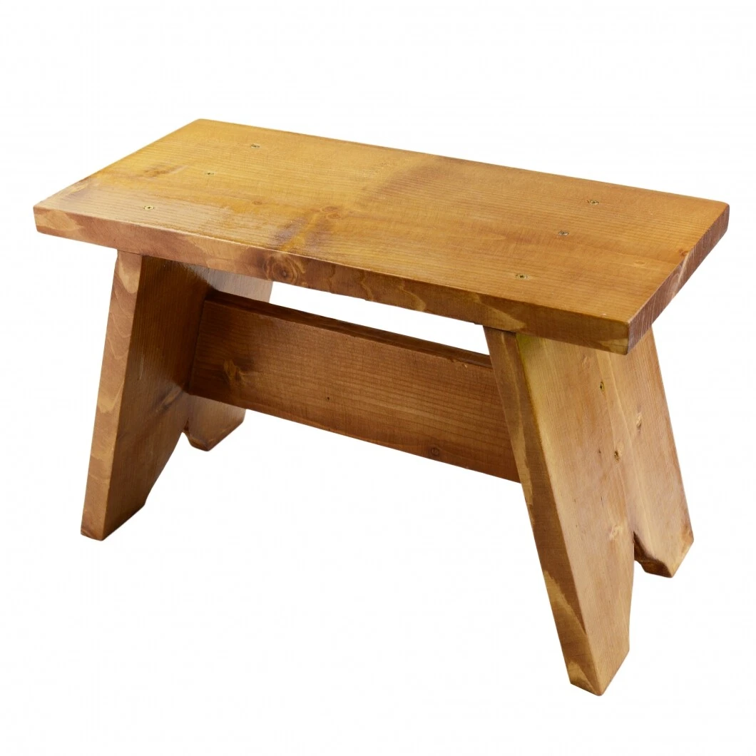 Small Brown Wooden Step Stool Rustic Shabby chic solid wood
