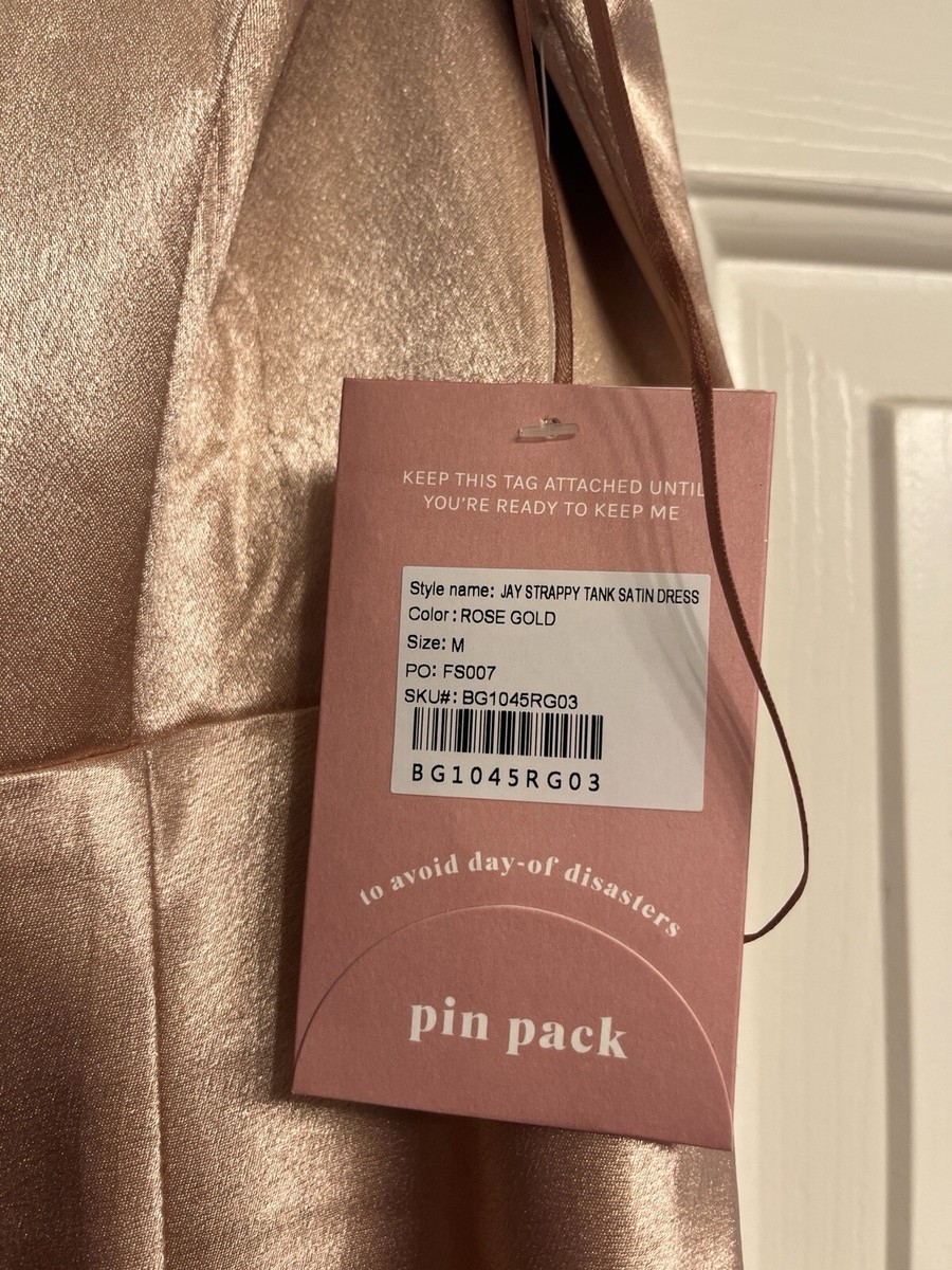 Birdy Grey Dress JAY DRESS SATIN ROSE GOLD Medium Formal